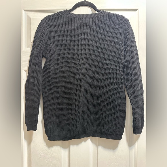 Forever 21 sweater black with patches rainbow hashtag smiley saturn fries - Picture 3 of 4